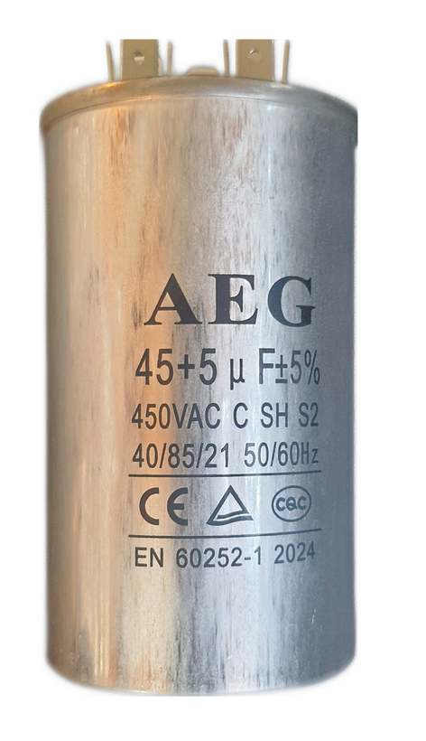 خازن کولرگازی 5+45 میکروفاراد دوظرفیتی مناسب کولر اسپیلت