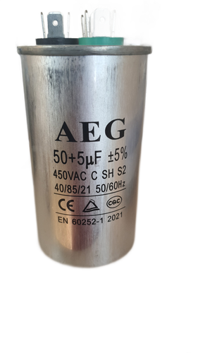 خازن کولر گازی 50+5 میکروفاراد 450 ولت دوظرفیتی