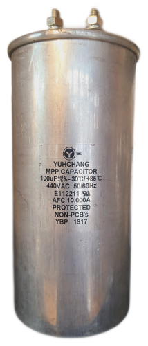 خازن 100 میکروفاراد 440 ولت فلزی فیشی