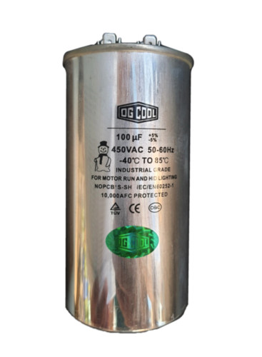 خازن روغنی 100 میکروفاراد 450 ولت فلزی فیشی