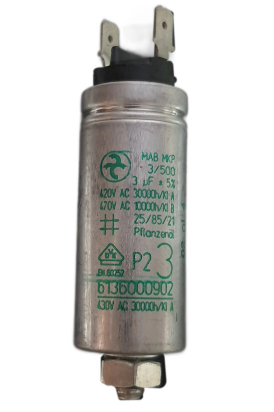 خازن دائم کار 3 میکروفاراد 450 ولت فلزی فیشی آلمانی AEG