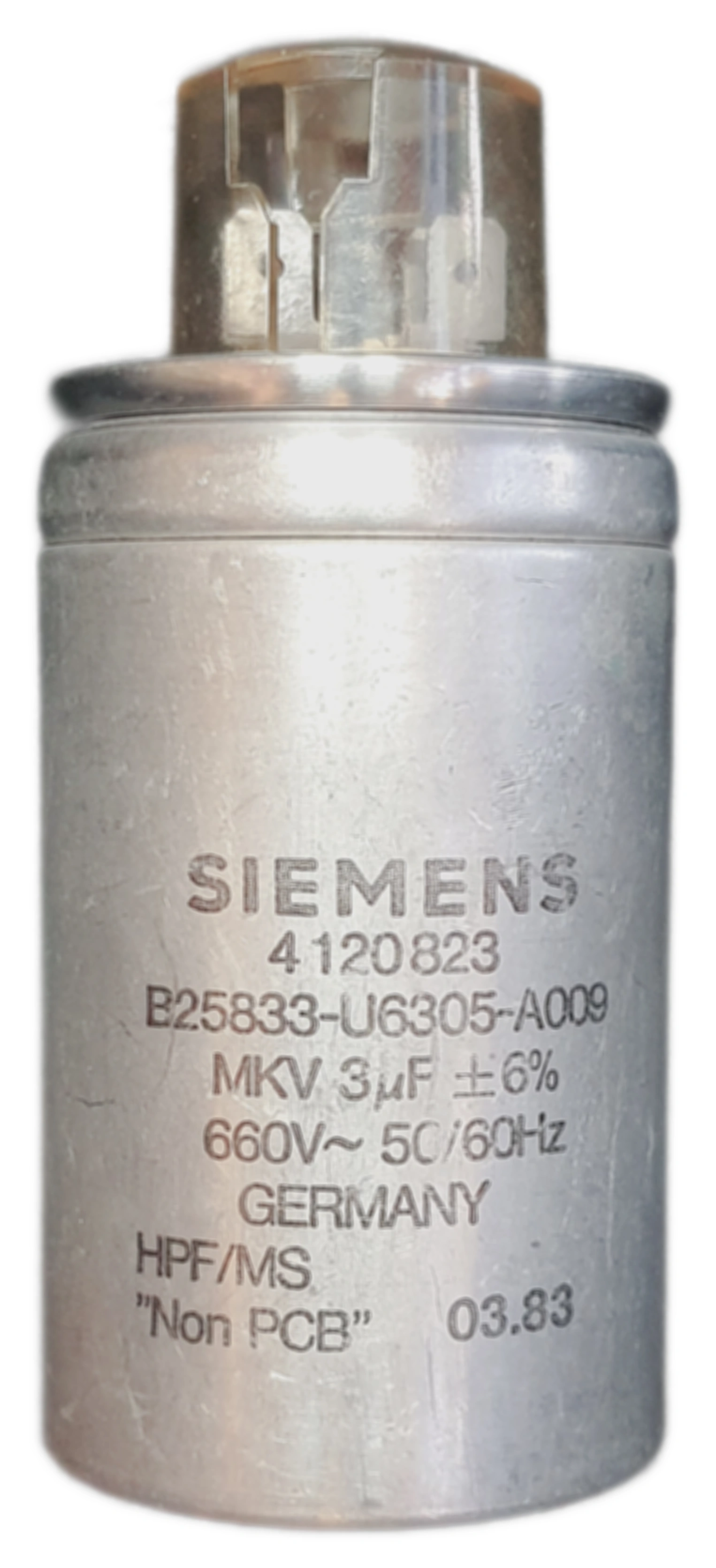 خازن 3میکروفاراد 660 ولت روغنی زیمنس