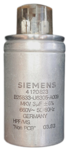 خازن 3میکروفاراد 660 ولت روغنی زیمنس