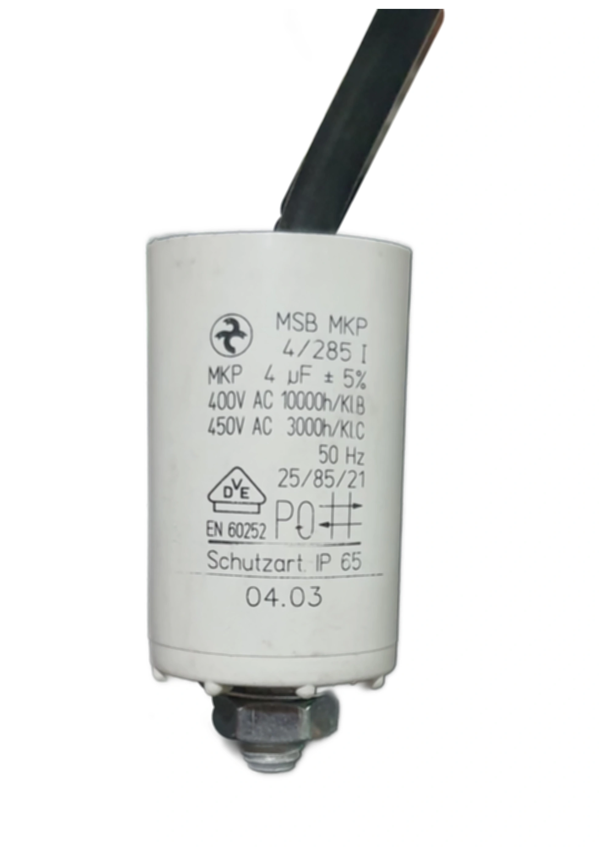 خازن 4 میکروفاراد 450 ولت روغنی AEG کابلی