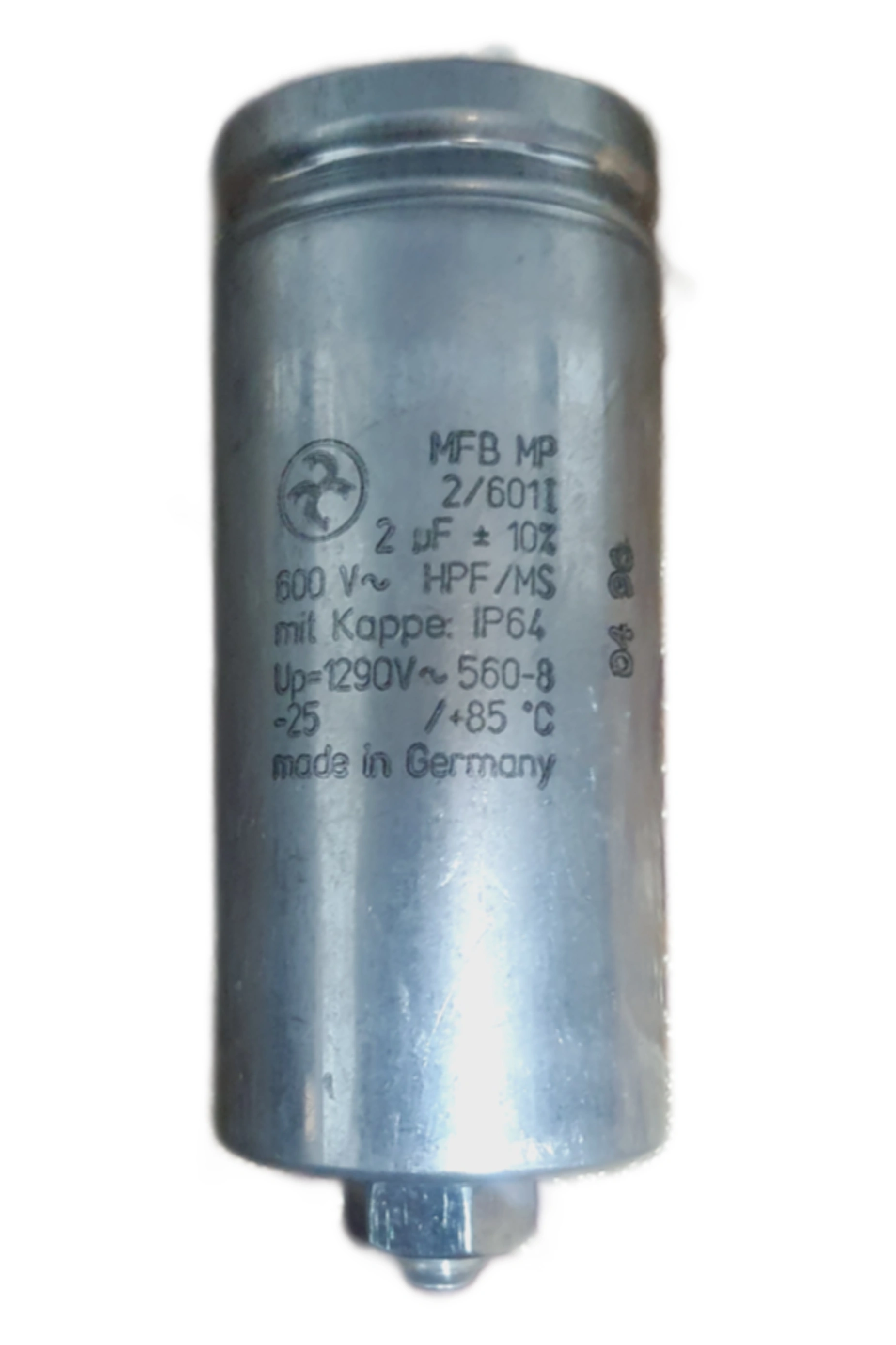 خازن روغنی 2μF-600v فلزی فیشی.