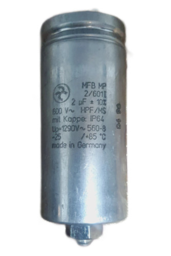 خازن روغنی 2μF-600v فلزی فیشی.