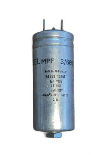 خازن 3میکروفاراد 660 ولت فیشی آلمانی