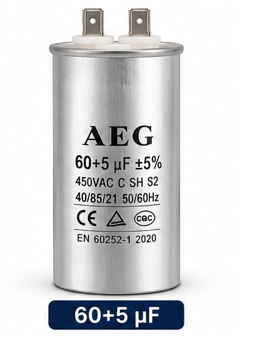 خازن کولر گازی 5+60 میکروفاراد 450 ولت |AEG