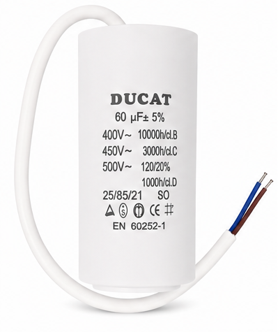 خازن موتور دوکات DUCAT ظرفیت 60 میکروفاراد